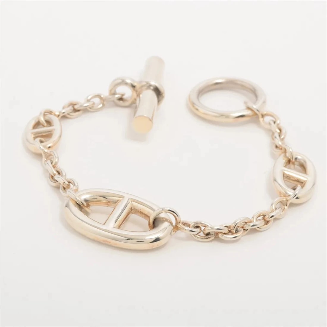 HERMES CHAINE D'ANCRE FARANDOLE BRACELET SH 925 SILVER: Hermes Chaine d'Ancre Farandole Bracelet SH 925 Silver Brand: Hermes Type/Style: Bracelet Material: 925, Color: Silver Size: Bracelet length:13.5 Accessories: None Accessories Notice: When