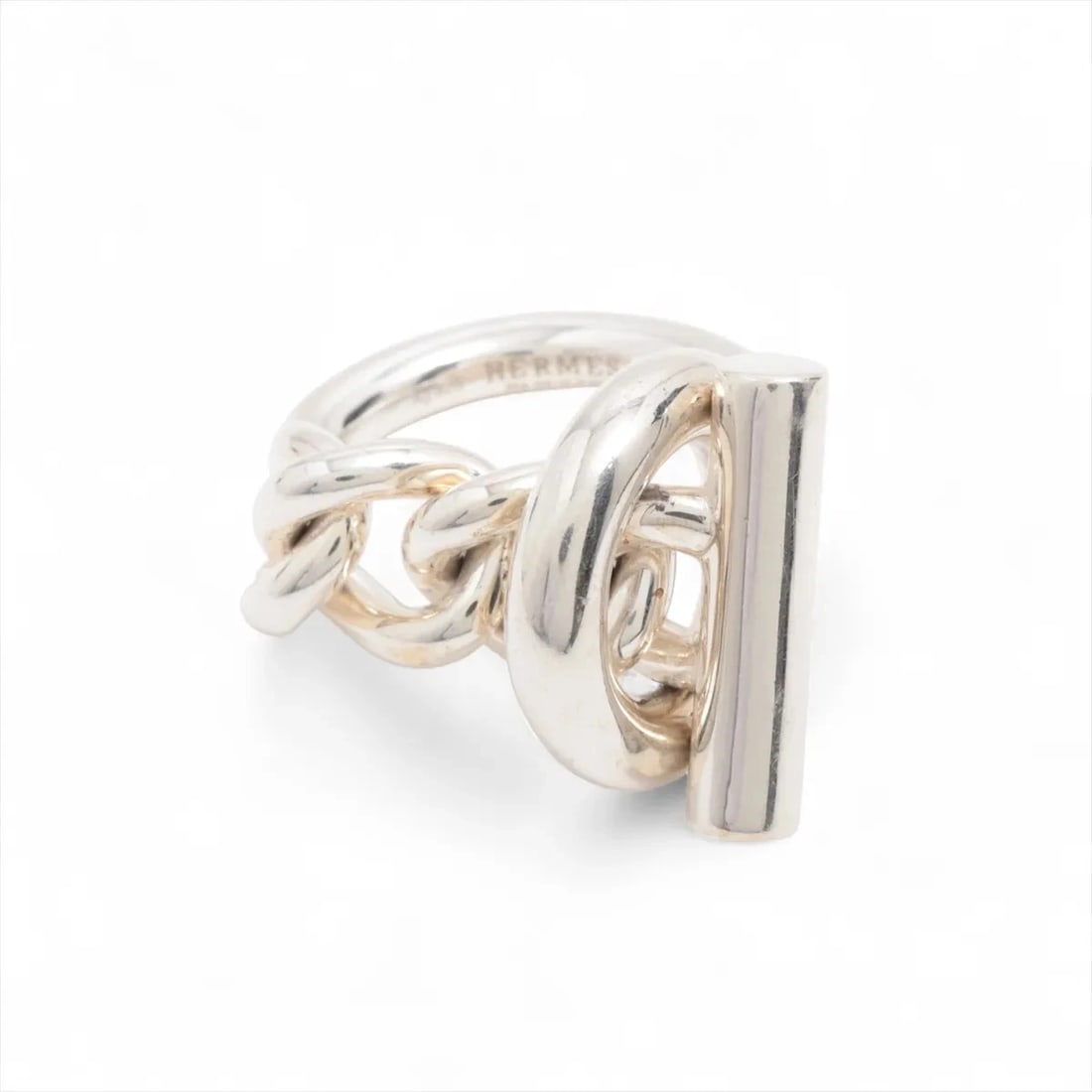 HERMES CROISET RING 925 SILVER: Hermes Croiset Ring 925 Silver Brand: Hermes Type/Style: Ring Material: 925, Color: Silver Size: 4.75 - 5 US Accessories: None Accessories Notice: When purchasing pre-owned goods, please
