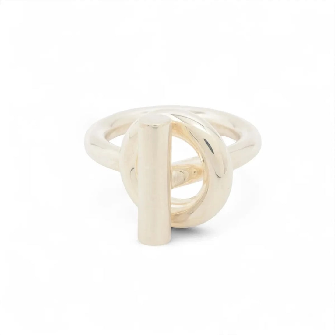 HERMES ECHAPPEE RING 925: Hermes Echappee Ring 925 Brand: Hermes Type/Style: Ring Material: 925, Color: Silver Size: 5.5 - 5.75 US Accessories: None Accessories Notice: When purchasing pre-owned goods, please refer