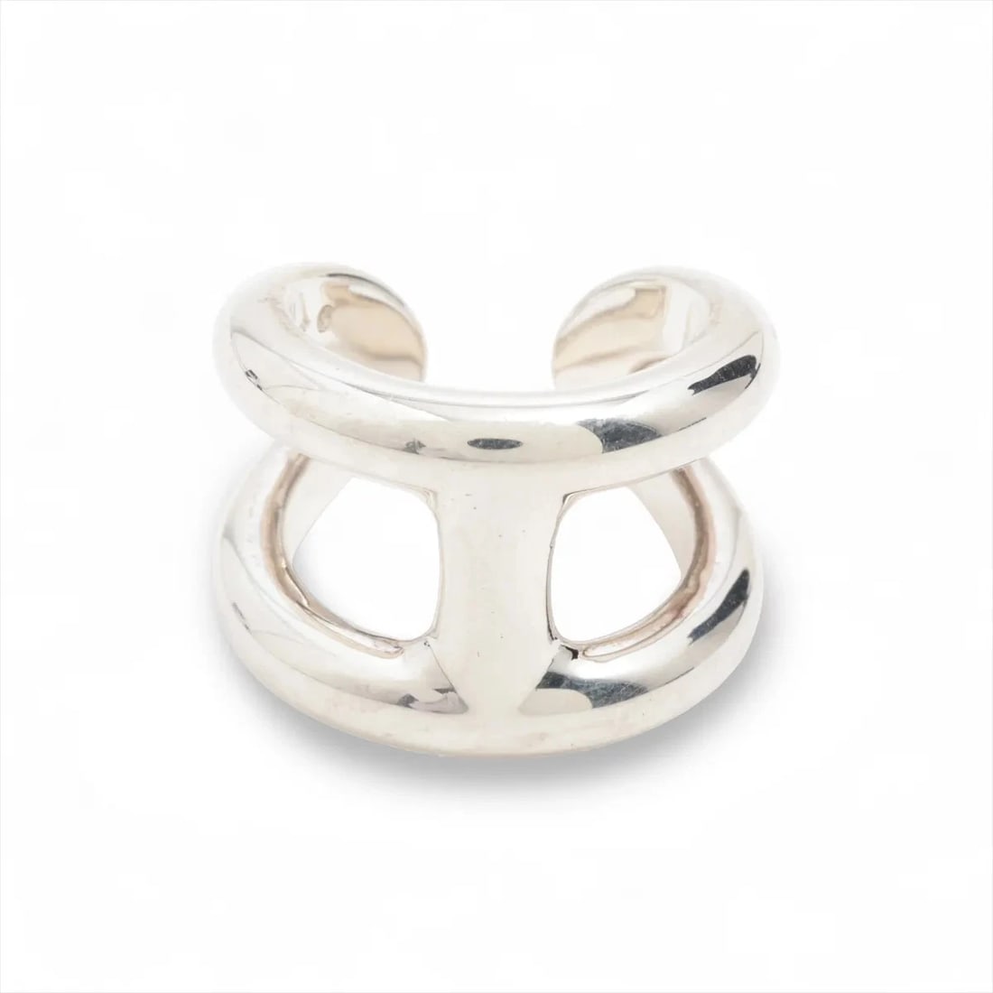 HERMES OSMO'S GM RING 925 SILVER: Hermes Osmo's GM Ring 925 Silver Brand: Hermes Type/Style: Ring Material: 925, Color: Silver Size: 6 US Accessories: None Accessories Notice: When purchasing pre-owned goods, please refer