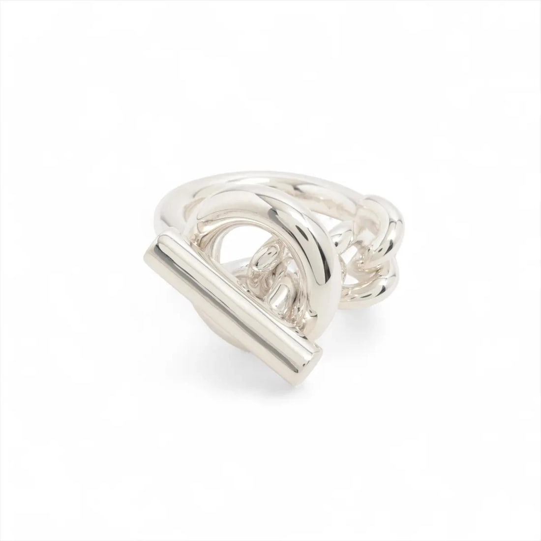 HERMES CROISET RING 925 SILVER: Hermes Croiset Ring 925 Silver Brand: Hermes Type/Style: Ring Material: 925, Color: Silver Size: 6 US Accessories: None Accessories Notice: When purchasing pre-owned goods, please refer to