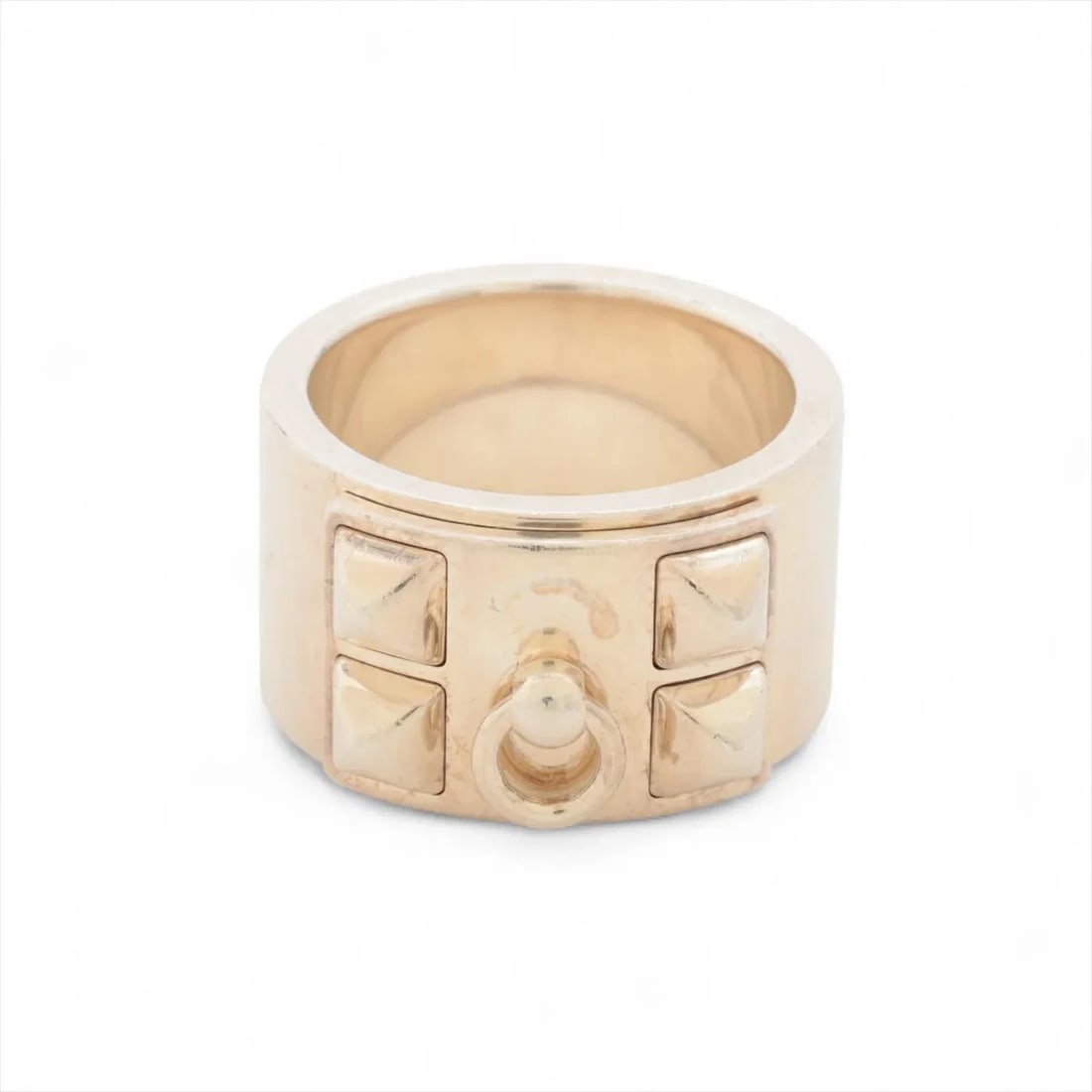 HERMES CORYEDOCIAN GM RING: Hermes Coryedocian GM Ring Brand: Hermes Type/Style: Ring Material: 925, Color: Silver Size: 6 -6.25 US Accessories: None Accessories Notice: When purchasing pre-owned goods, please refer