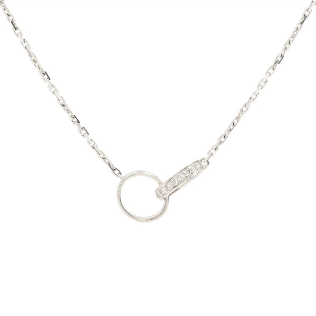 CARTIER BABY LOVE DIAMOND NECKLACE: Cartier Baby Love diamond Necklace Brand: Cartier Type/Style: Necklace Material: 750(WG), Main Stone/Creation natural Color: (WG) Size: Size(CM) Chain length:44.3 Accessories: None
