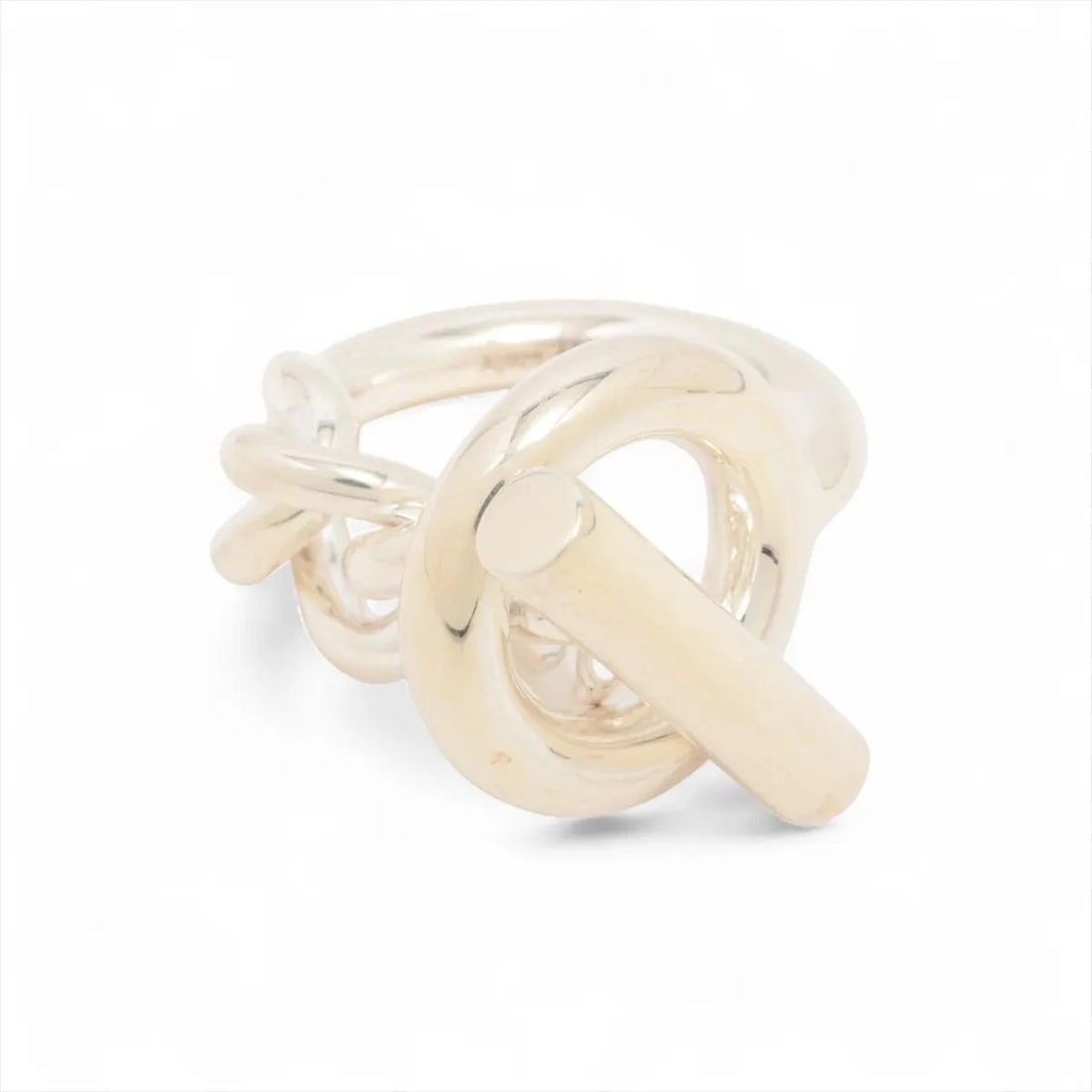 HERMES CROISET GM RING 925 SILVER: Hermes Croiset GM Ring 925 Silver Brand: Hermes Type/Style: Ring Material: 925, Color: Silver Size: 5.25 US Accessories: None Accessories Notice: When purchasing pre-owned goods, please re