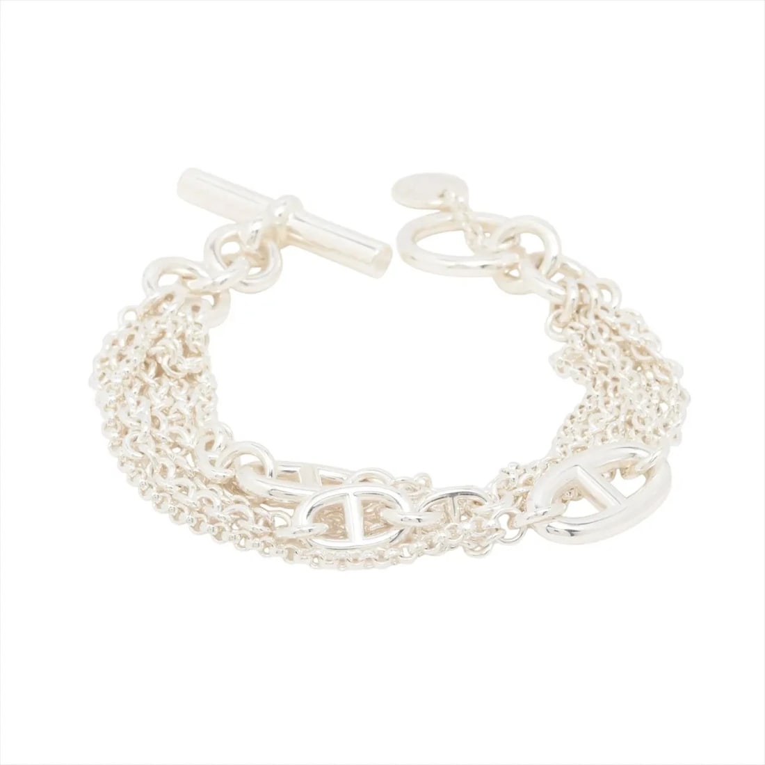 HERMES CHAINE D'ANCRE NEW FARANDOLE BRACELET: Hermes Chaine d'Ancre New Farandole Bracelet Brand: Hermes Type/Style: Bracelet Material: 925, Color: Silver Size: Bracelet length:16 Accessories: None Accessories Notice: When purchasing