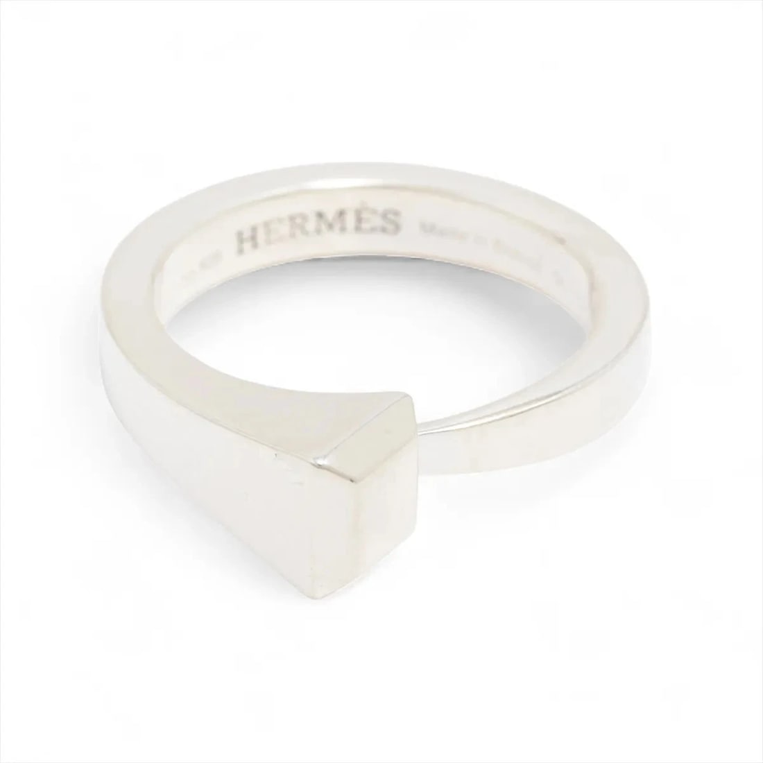 HERMES CREW DE FORGES RING: Hermes crew de Forges Ring Brand: Hermes Type/Style: Ring Material: 925, Color: Silver Size: 7.25 US Accessories: None Accessories Notice: When purchasing pre-owned goods, please refer to