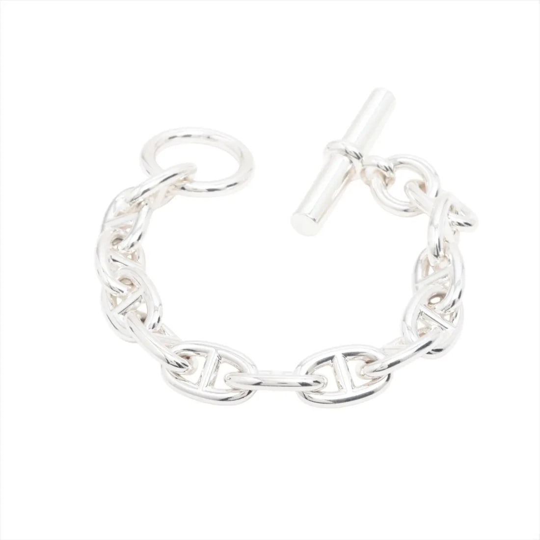 HERMES CHAINE D'ANCRE MM BRACELET 925: Hermes Chaine d'Ancre MM Bracelet 925 Brand: Hermes Type/Style: Bracelet Material: 925, Color: Silver Size: Bracelet length:14 Accessories: None Accessories Notice: When purchasing pre-owned