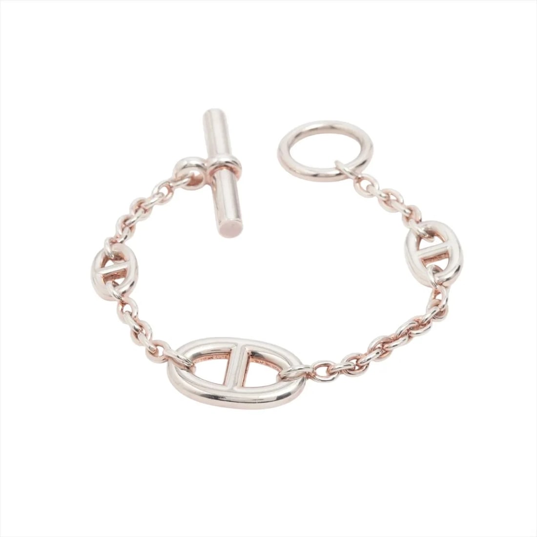 HERMES CHAINE D'ANCRE FARANDOLE BRACELET: Hermes Chaine d'Ancre Farandole Bracelet Brand: Hermes Type/Style: Bracelet Material: 925, Color: Silver Size: Bracelet length:15 Accessories: None Accessories Notice: When purchasing