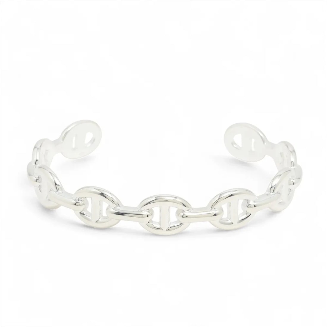 HERMES CHAINE D'ANCRE ENCHAINEE BANGLE 925 SILVER: Hermes Chaine d'Ancre Enchainee Bangle 925 Silver Brand: Hermes Type/Style: Bracelet Material: 925, Color: Silver Size: Bracelet length:16.5 Accessories: None Accessories Notice: When