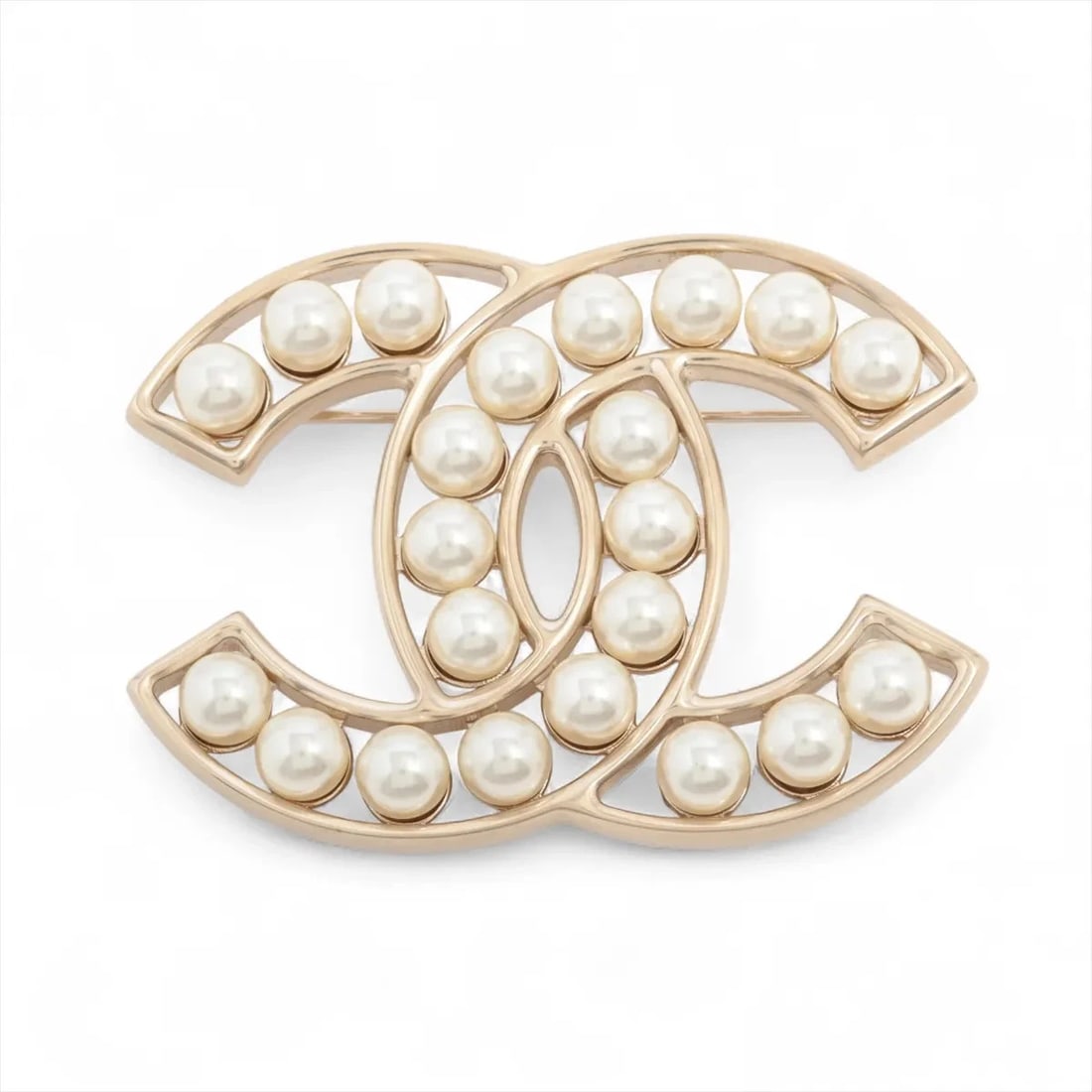 CHANEL COCO MARK B23V BROOCH GP X IMITATION PEARL GOLD: Chanel Coco Mark B23V Brooch GP x Imitation pearl Gold Brand: Chanel Type/Style: Brooch Material: GP x Imitation pearl, Color: Gold Size: None Accessories: None Accessories Notice: When