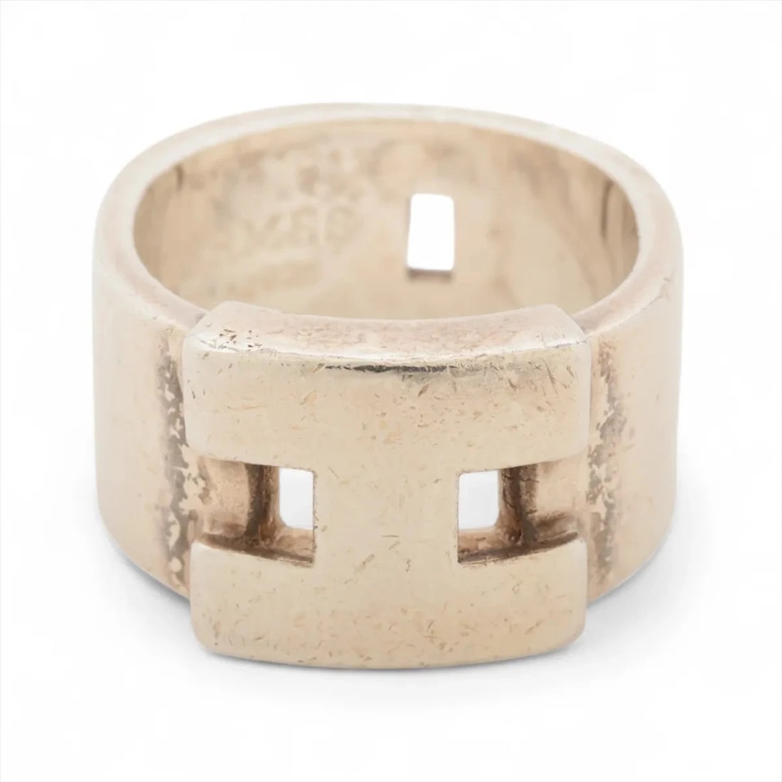 HERMES HERCULES RING 925 SILVER: Hermes Hercules Ring 925 Silver Brand: Hermes Type/Style: Ring Material: 925, Color: Silver Size: 5.5 - 5.75 US Accessories: None Accessories Notice: When purchasing pre-owned goods, pleas