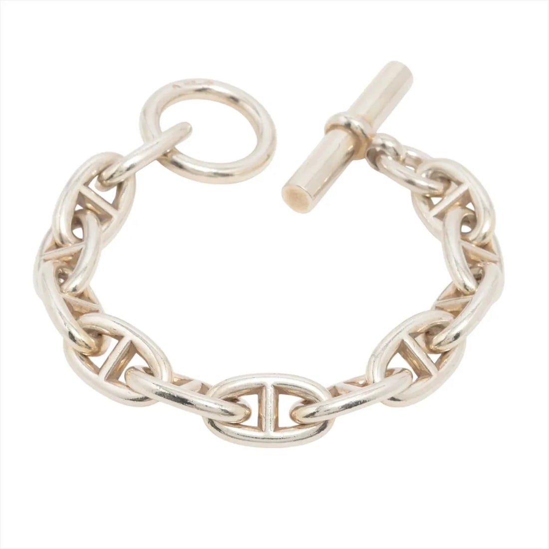 HERMES CHAINE D'ANCRE GM BRACELET: Hermes Chaine d'Ancre GM Bracelet Brand: Hermes Type/Style: Bracelet Material: 925, Color: Silver Size: Bracelet length:16 Accessories: None Accessories Notice: When purchasing pre-owned