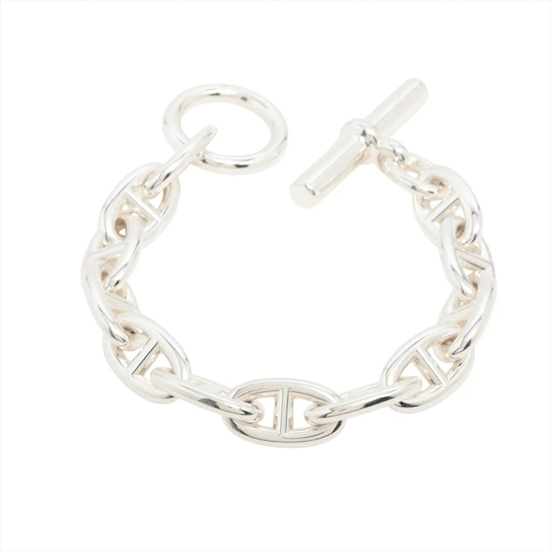 HERMES CHAINE D'ANCRE GM BRACELET: Hermes Chaine d'Ancre GM Bracelet Brand: Hermes Type/Style: Bracelet Material: 925, Color: Silver Size: Bracelet length:16 Accessories: None Accessories Notice: When purchasing pre-owned
