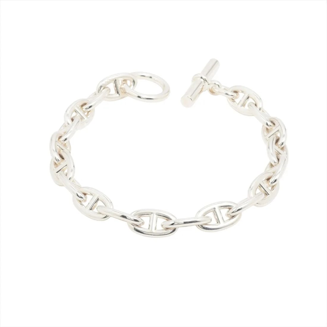HERMES CHAINE D'ANCRE GM BRACELET 19 FRAMES: Hermes Chaine d'Ancre GM Bracelet 19 frames Brand: Hermes Type/Style: Bracelet Material: 925, Color: Silver Size: Bracelet length:25 Accessories: None Accessories Notice: When purchasing p