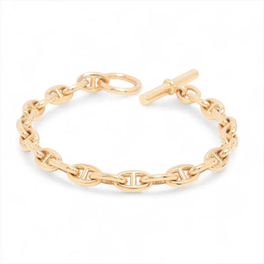 HERMES CHAINE D'ANCRE TPM BRACELET 750(YG): Hermes Chaine d'Ancre TPM Bracelet 750(YG) Brand: Hermes Type/Style: Bracelet Material: None, Color: Not Specified Size: Bracelet length:16.8 Accessories: None Accessories Notice: When
