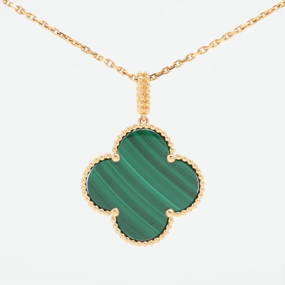 VAN CLEEF & ARPELS MAGIC ALHAMBRA LONG MALACHITE NECKLACE: Van Cleef & Arpels Magic Alhambra Long Malachite Necklace Brand: Van Cleef & Arpels Type/Style: Necklace Material: 750(YG), Color: Not Specified Size: Size(CM) Chain length:89.8 Accessories: