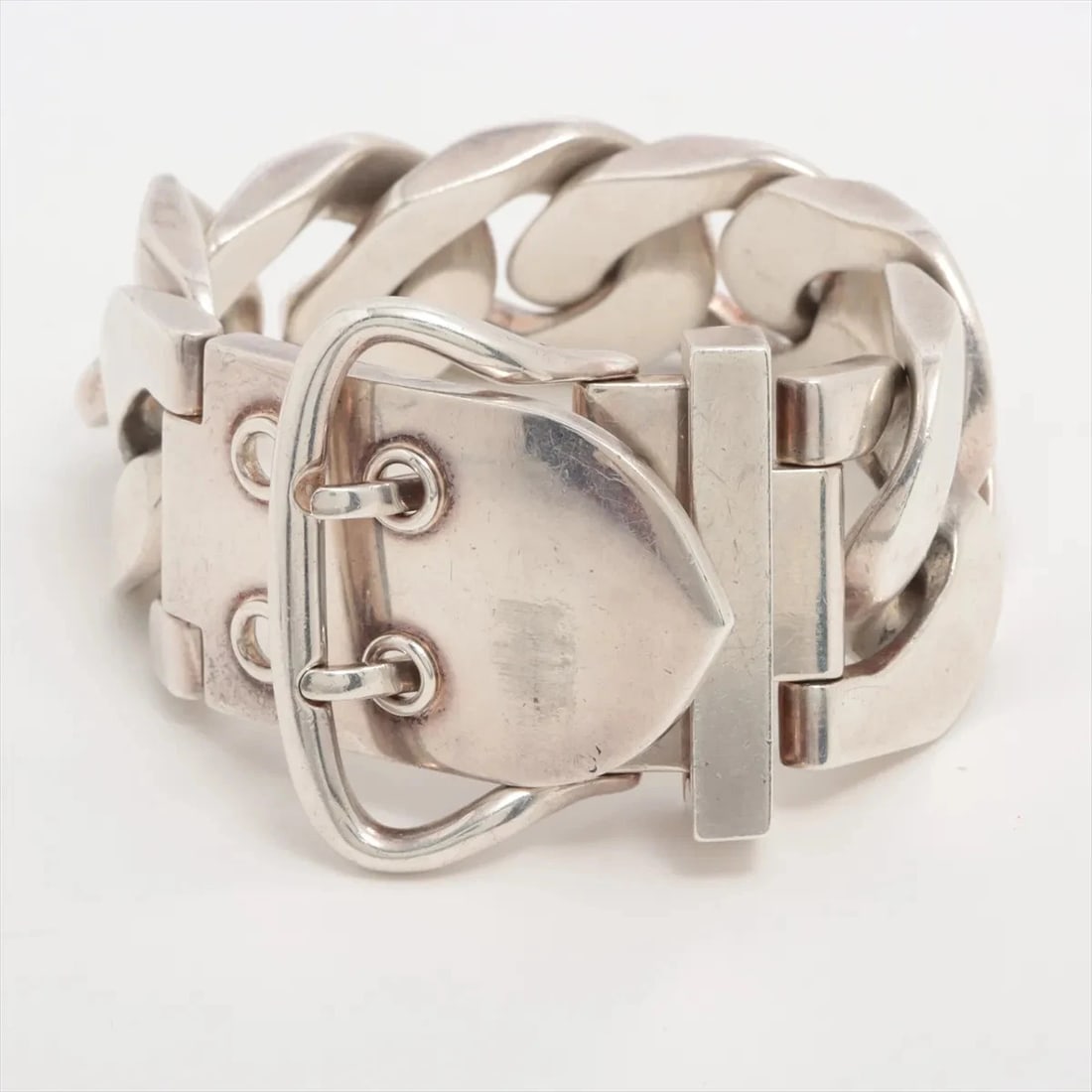 HERMES BOOKLE SERIE TGM BRACELET 925: Hermes Bookle Serie TGM Bracelet 925 Brand: Hermes Type/Style: Bracelet Material: 925, Color: Silver Size: Bracelet length:18.5 Accessories: None Accessories Notice: When purchasing pre-owned