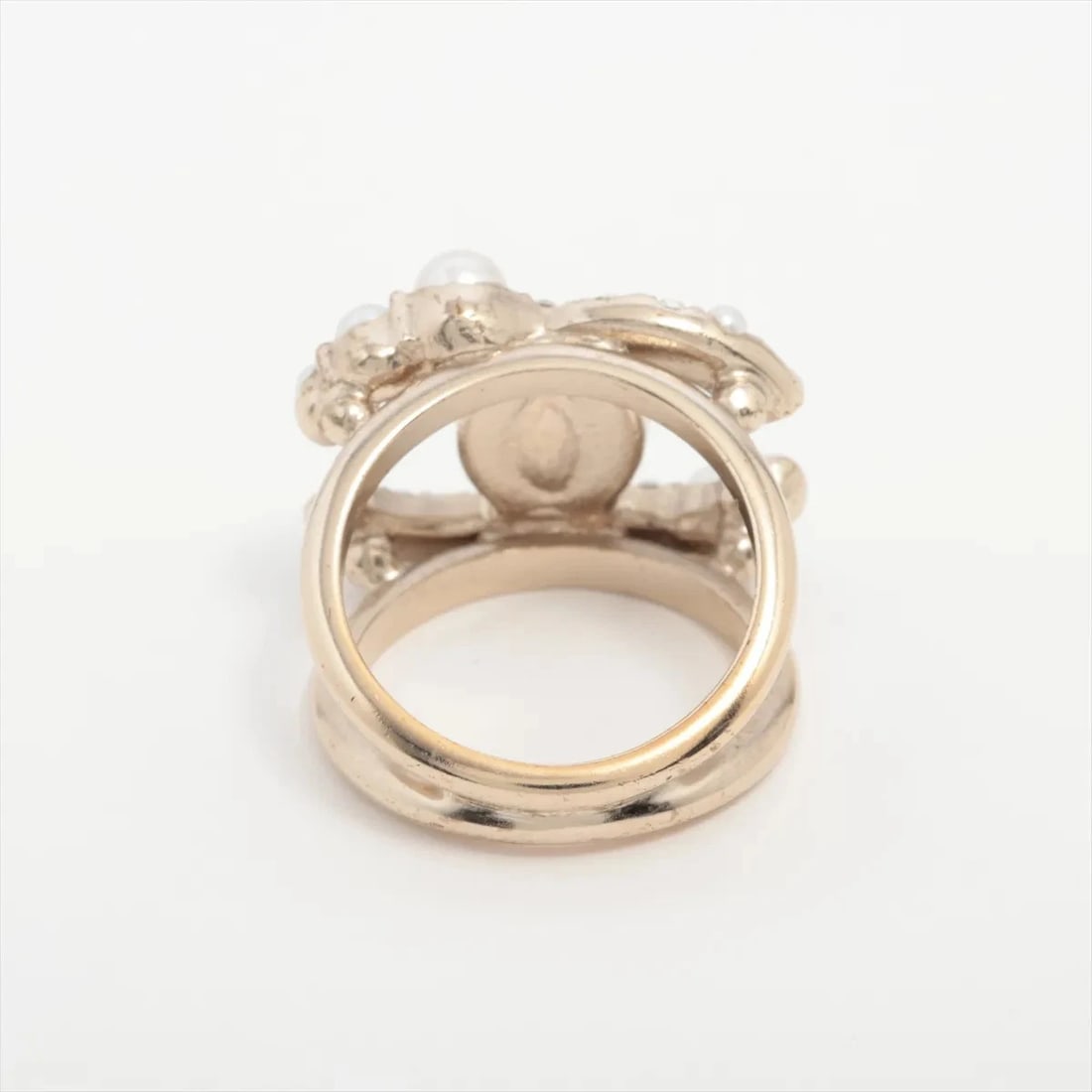 CHANEL COCO MARK C21C RING GP X RHINESTONE - 2