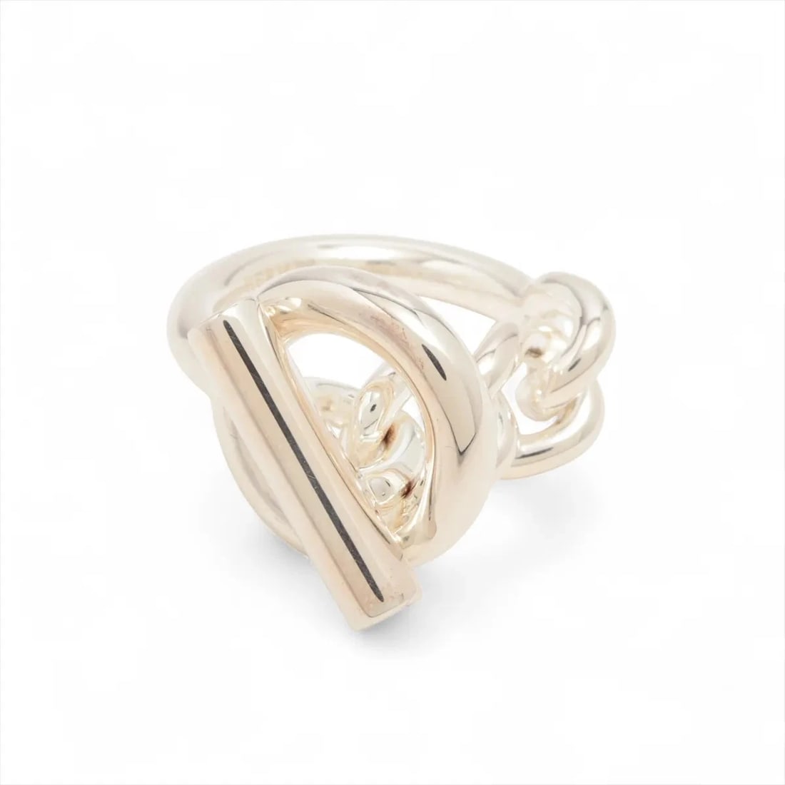 HERMES CROISET RING: Hermes Croiset Ring Brand: Hermes Type/Style: Ring Material: 925, Color: Silver Size: 5.5 - 5.75 US Accessories: None Accessories Notice: When purchasing pre-owned goods, please refer to t