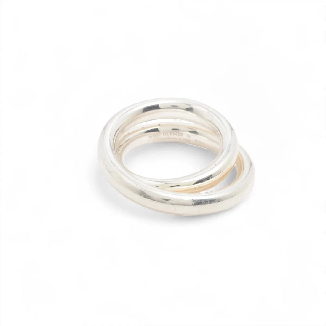 HERMES VERTIGES RING: Hermes Vertiges Ring Brand: Hermes Type/Style: Ring Material: 925, Color: Silver Size: 6.75 - 7 US Accessories: None Accessories Notice: When purchasing pre-owned goods, please refer to th