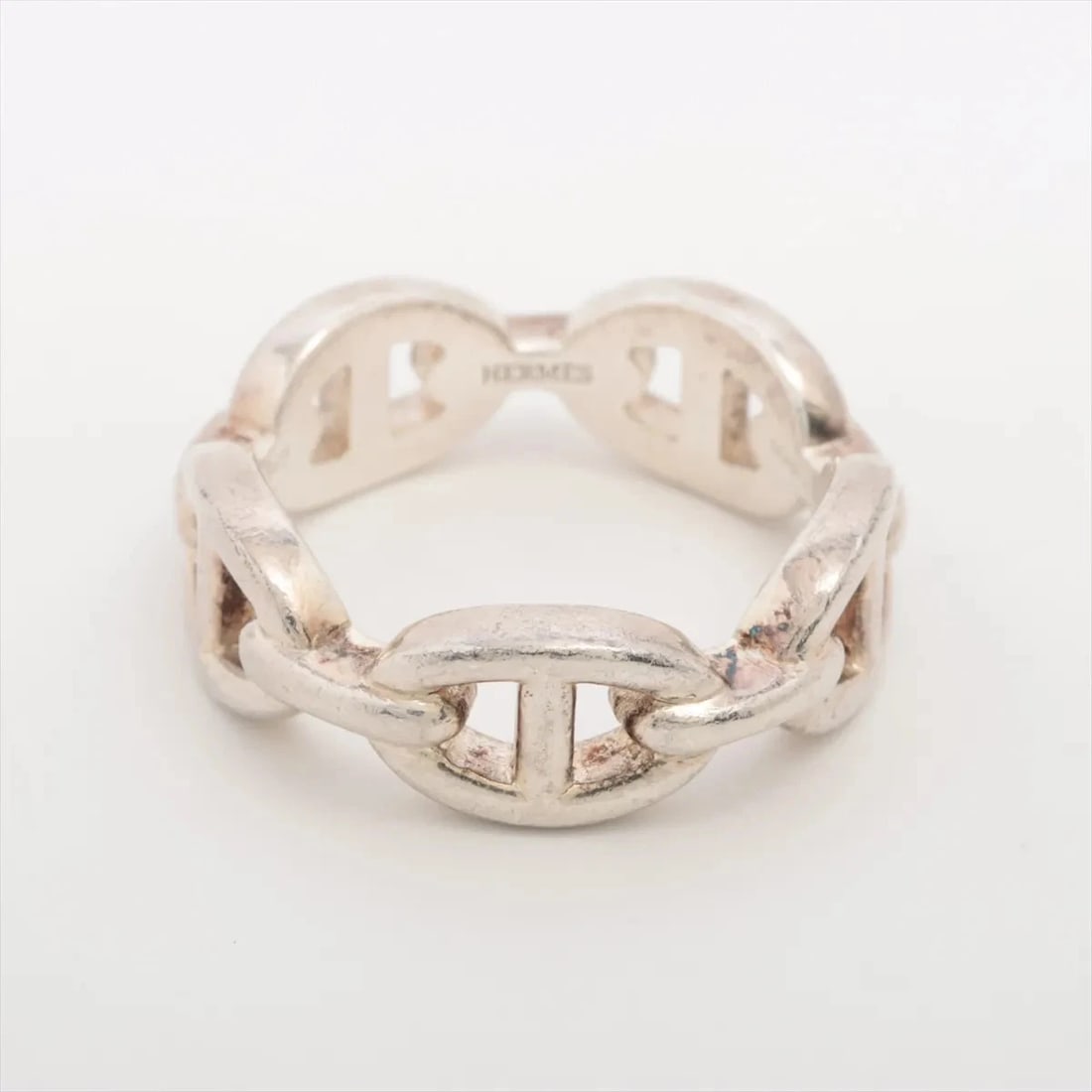HERMES CHAINE D'ANCRE ENCHAINEE RING: Hermes Chaine d'Ancre Enchainee Ring Brand: Hermes Type/Style: Ring Material: 925, Color: Not Specified Size: 6.25 - 6.5 US Accessories: None Accessories Notice: When purchasing pre-owned