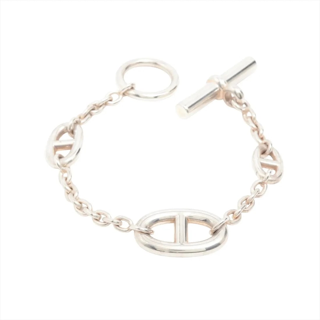 HERMES CHAINE D'ANCRE FARANDOLE BRACELET: Hermes Chaine d'Ancre Farandole Bracelet Brand: Hermes Type/Style: Bracelet Material: 925, Color: Silver Size: Bracelet length:14 Accessories: None Accessories Notice: When purchasing