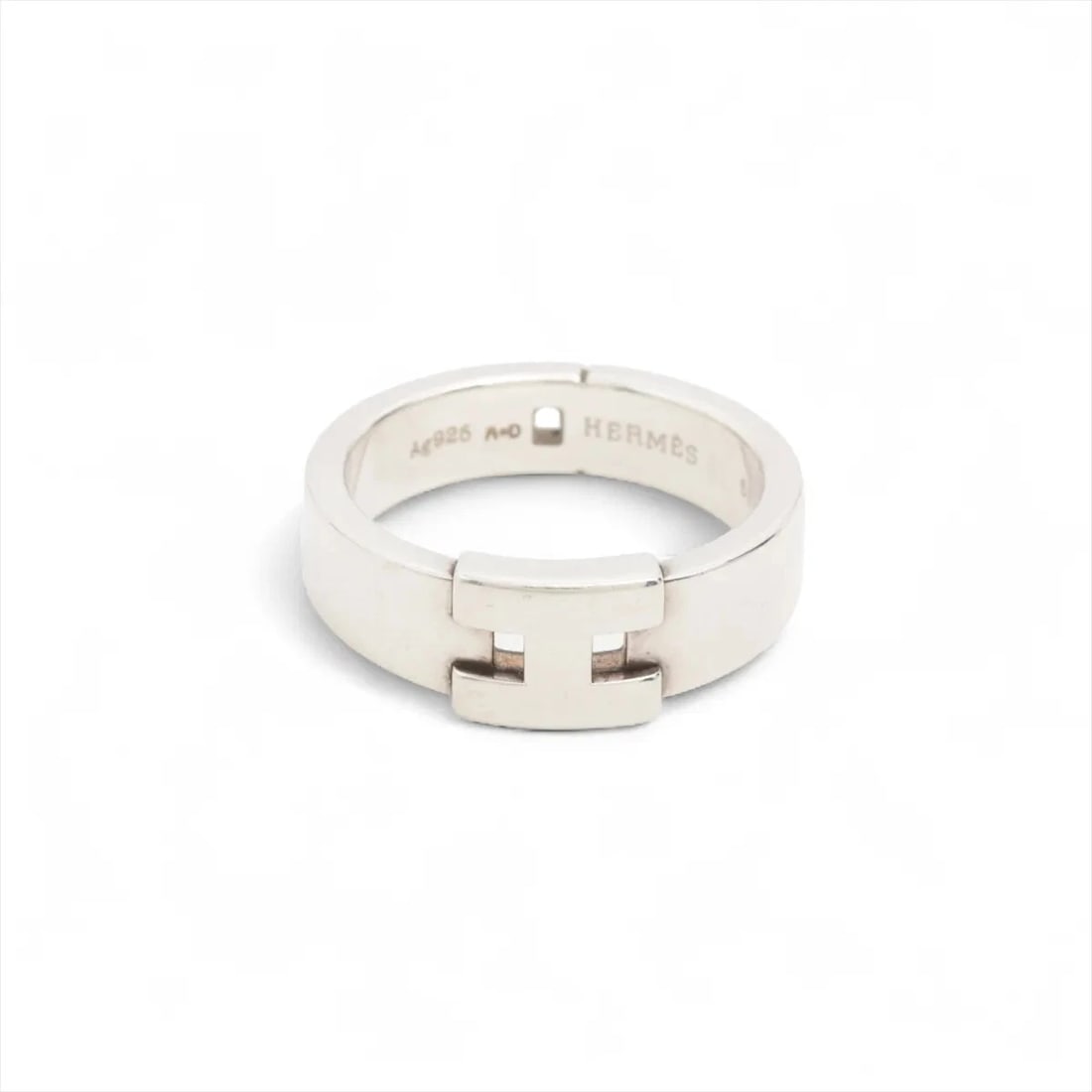 HERMES HERCULES RING SILVER: Hermes Hercules Ring Silver Brand: Hermes Type/Style: Ring Material: 925, Color: Silver Size: 5.25 US Accessories: None Accessories Notice: When purchasing pre-owned goods, please refer to