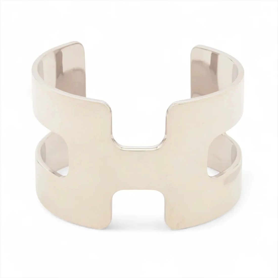 HERMES H LOGO BANGLE 925: Hermes H Logo Bangle 925 Brand: Hermes Type/Style: Bracelet Material: 925, Color: Silver Size: Bracelet length:16 Accessories: None Accessories Notice: When purchasing pre-owned goods, please