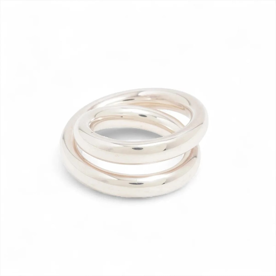 HERMES VERTIGES RING SILVER: Hermes Vertiges Ring Silver Brand: Hermes Type/Style: Ring Material: 925, Color: Silver Size: 5.25 US Accessories: None Accessories Notice: When purchasing pre-owned goods, please refer to