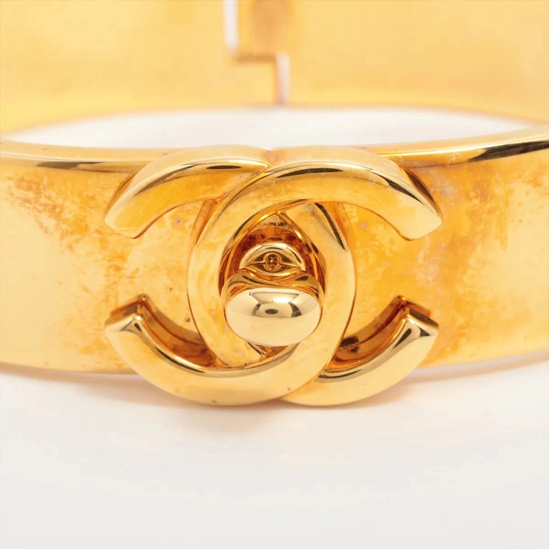 CHANEL COCO MARK TURNLOCK BANGLE GP GOLD - 3