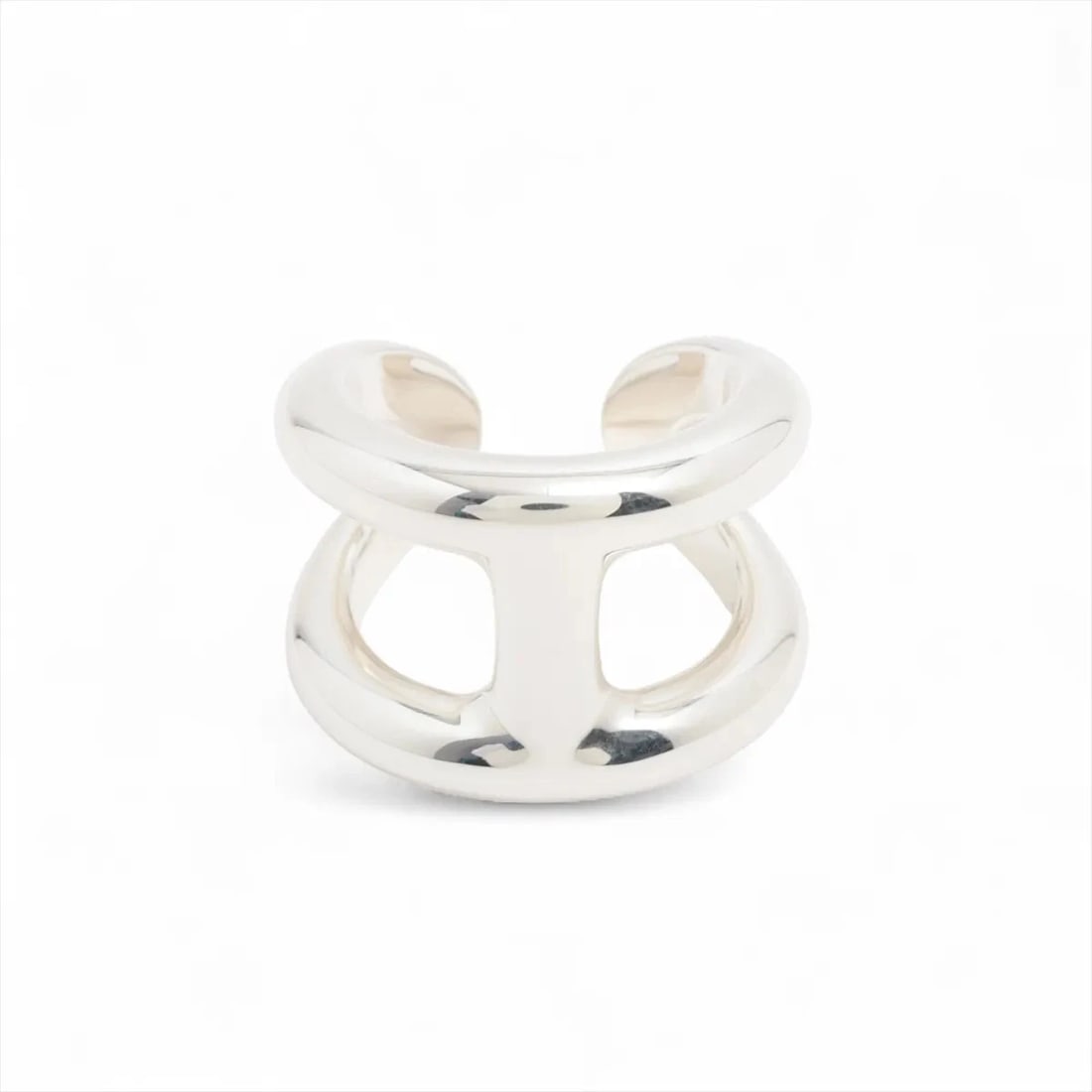 HERMES OSMO'S GM RING 925 SILVER: Hermes Osmo's GM Ring 925 Silver Brand: Hermes Type/Style: Ring Material: 925, Color: Silver Size: 6.25 - 6.5 US Accessories: None Accessories Notice: When purchasing pre-owned goods, please