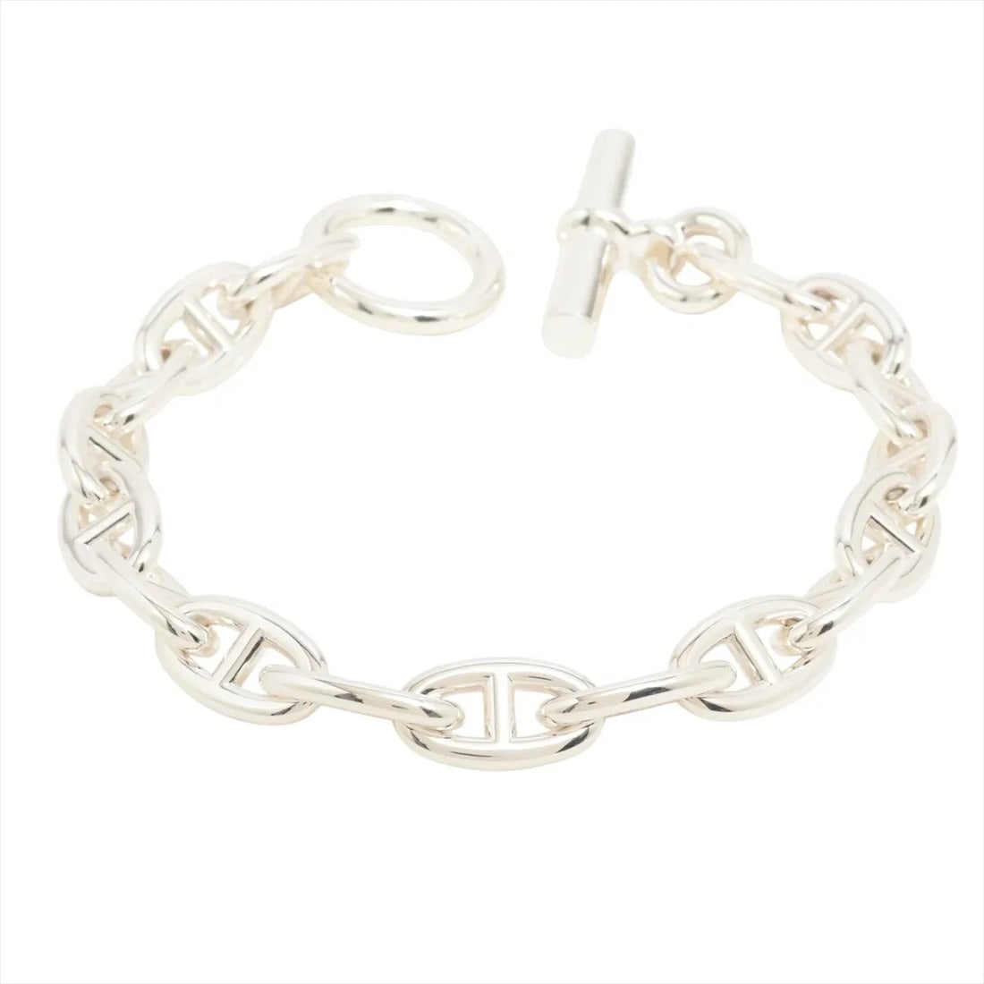 HERMES CHAINE D'ANCRE GM BRACELET: Hermes Chaine d'Ancre GM Bracelet Brand: Hermes Type/Style: Bracelet Material: 925, Color: Silver Size: Bracelet length:22.5 Accessories: None Accessories Notice: When purchasing pre-owned
