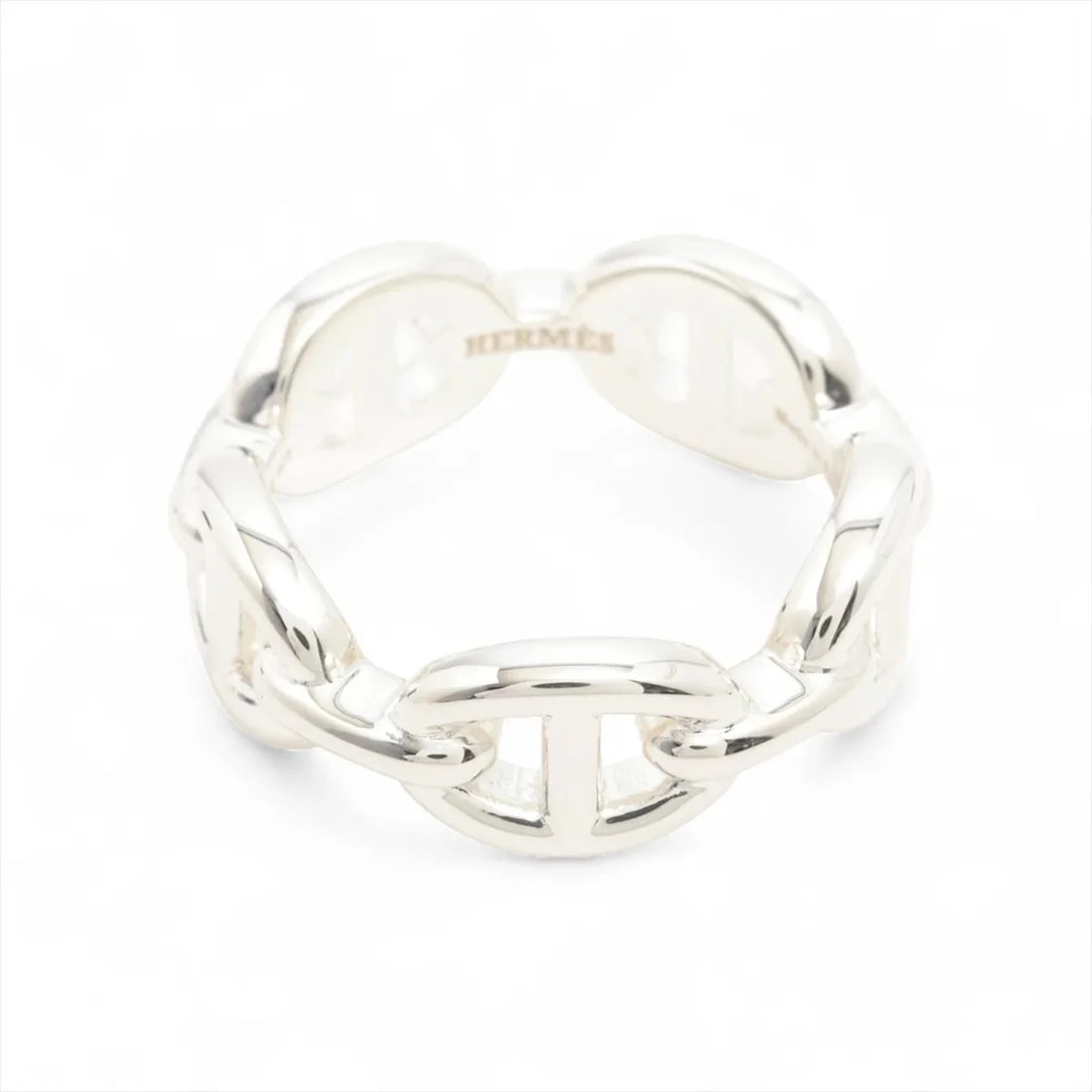 HERMES CHAINE D'ANCRE ENCHAINEE RING 925 SILVER: Hermes Chaine d'Ancre Enchainee Ring 925 Silver Brand: Hermes Type/Style: Ring Material: 925, Color: Silver Size: 5.5 - 5.75 US Accessories: None Accessories Notice: When purchasing pre-owned