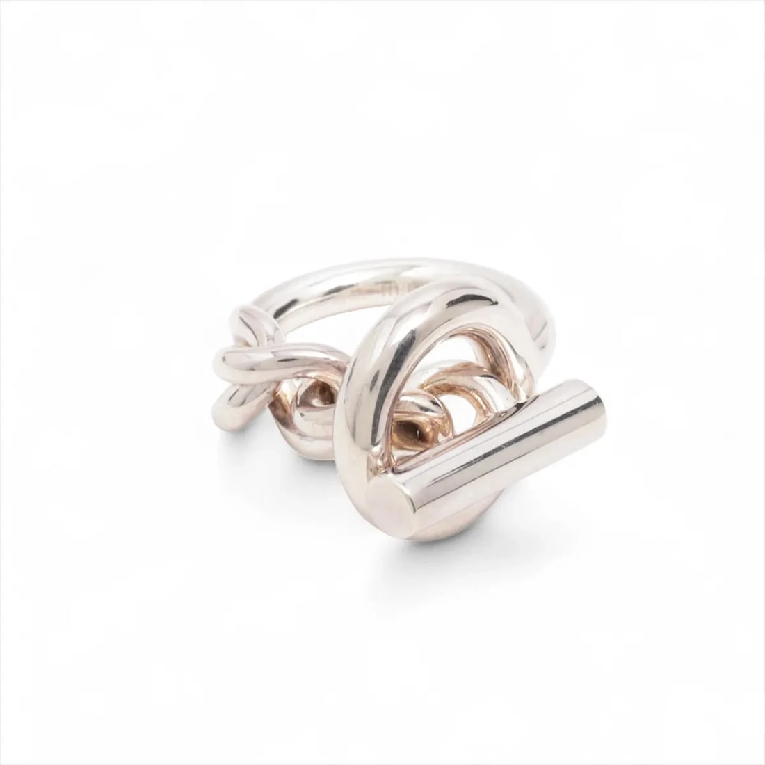 HERMES CROISET RING 925 SILVER: Hermes Croiset Ring 925 Silver Brand: Hermes Type/Style: Ring Material: 925, Color: Silver Size: 4.75 - 5 US Accessories: None Accessories Notice: When purchasing pre-owned goods, please r