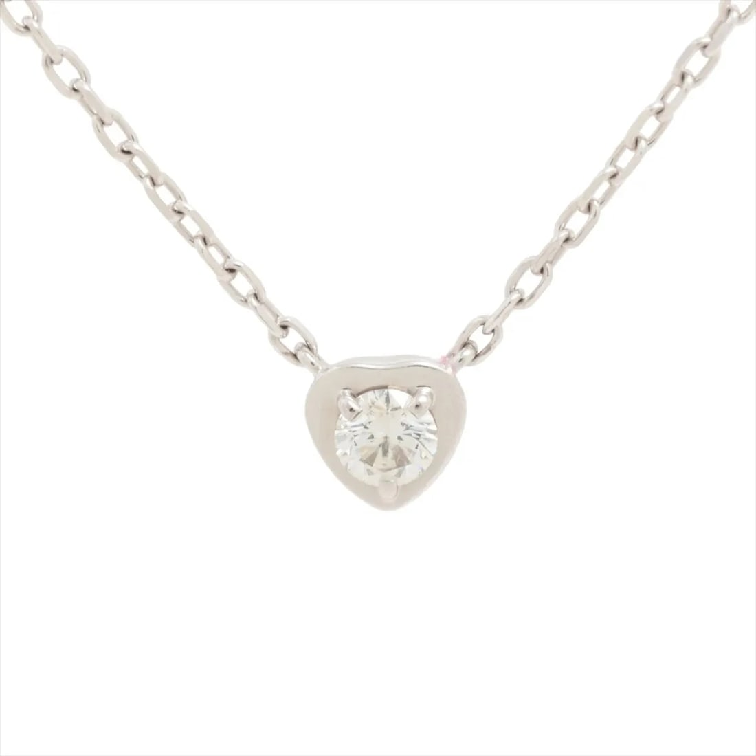 CARTIER DIAMOND LÉGER DOO CARTIER HEARTS 1P DIAMOND NECKLACE: Cartier Diamond Léger Doo Cartier hearts 1P diamond Necklace Brand: Cartier Type/Style: Necklace Material: 750(WG), Main Stone/Creation Natural Color: WG Size: Size(CM) Chain length:41.2 