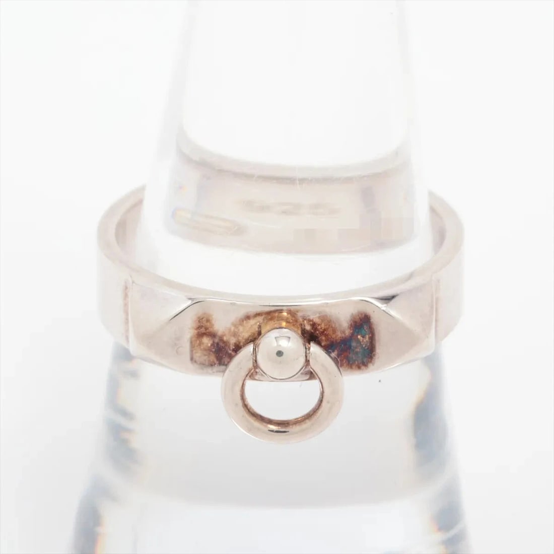 HERMES COLLIER DE CHIEN RING: Hermes Collier de Chien Ring Brand: Hermes Type/Style: Ring Material: 925, Color: Silver Size: 8-8.25 US Accessories: None Accessories Notice: When purchasing pre-owned goods, please refer to