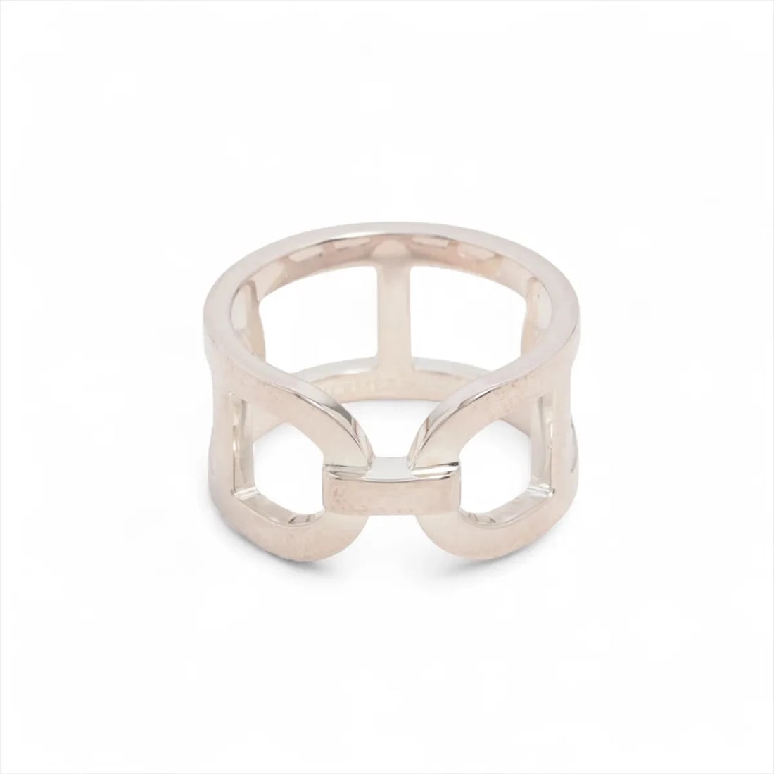 HERMES EVER CHAINE D'ANCRE RING: Hermes Ever Chaine D'Ancre Ring Brand: Hermes Type/Style: Ring Material: 925, Color: Silver Size: 6.75 - 7 US Accessories: None Accessories Notice: When purchasing pre-owned goods, please