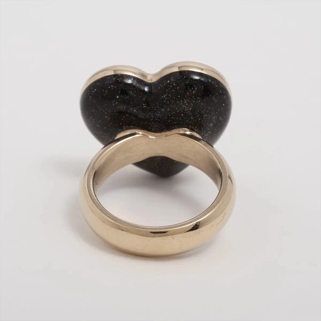 CHANEL COCO MARK HEARTS RING GP×RHINESTONE - 2