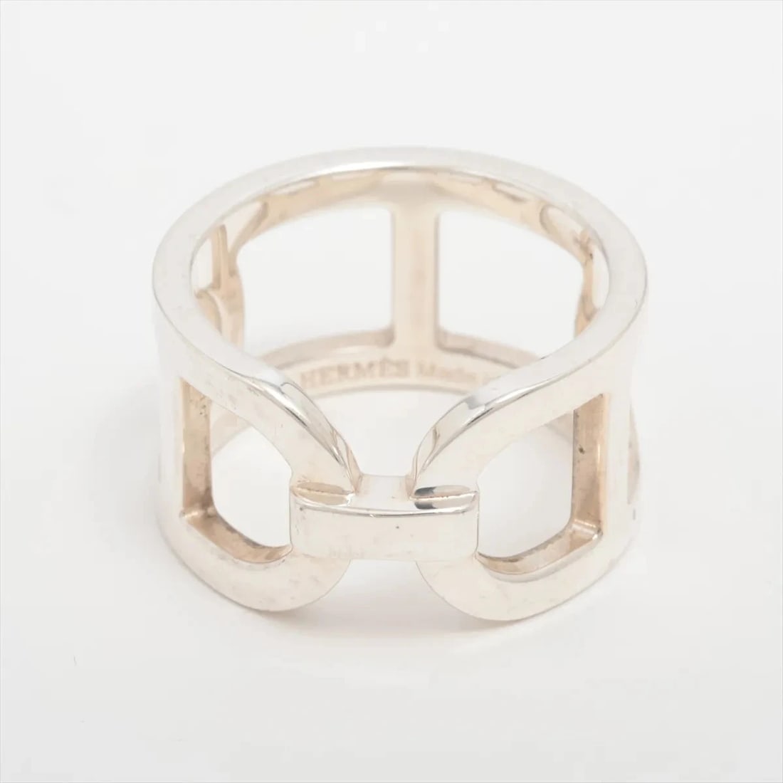 HERMES EVER CHAINE D'ANCRE RING: Hermes Ever Chaine D'Ancre Ring Brand: Hermes Type/Style: Ring Material: 925, Color: Silver Size: 5.25 US Accessories: None Accessories Notice: When purchasing pre-owned goods, please refer