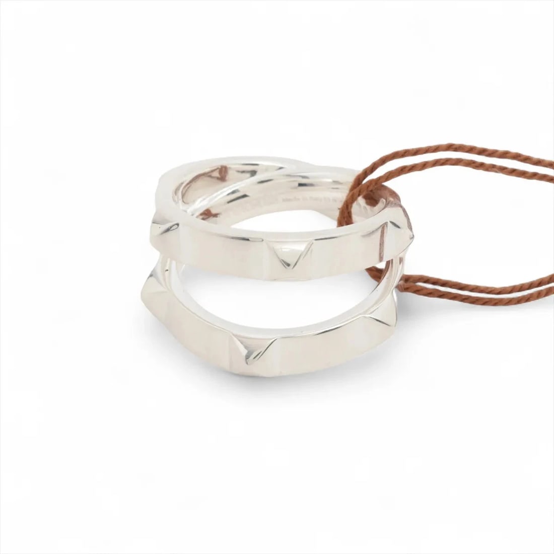 HERMES MINI CREW DOUBLE RING: Hermes mini crew double Ring Brand: Hermes Type/Style: Ring Material: 925, Color: Silver Size: 6.25 - 6.5 US Accessories: None Accessories Notice: When purchasing pre-owned goods, please r