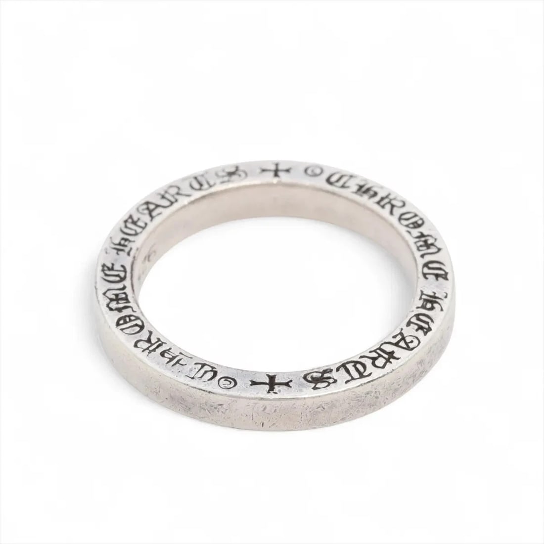 CHROME HEARTS SPACERS PLAIN RING: Chrome Hearts spacers Plain Ring Brand: Chrome Hearts Type/Style: Ring Material: 925, Color: Not Specified Size: 8.25 - 8.5 US Accessories: None Accessories Notice: When purchasing pre-owned