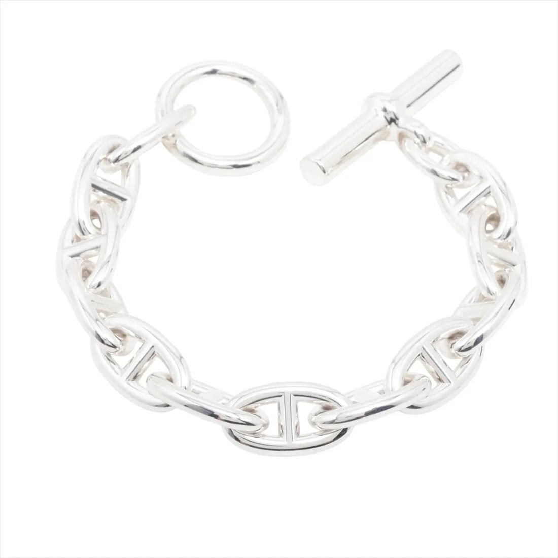 HERMES CHAINE D'ANCRE GM BRACELET 925: Hermes Chaine d'Ancre GM Bracelet 925 Brand: Hermes Type/Style: Bracelet Material: 925, Color: Silver Size: Bracelet length:16 Accessories: None Accessories Notice: When purchasing pre-own