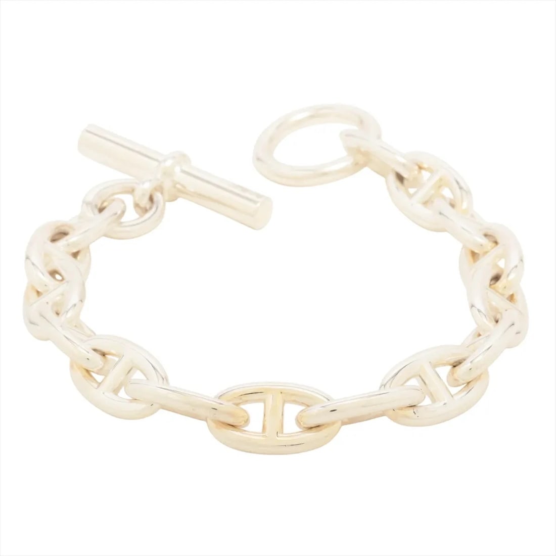 HERMES CHAINE D'ANCRE GM BRACELET: Hermes Chaine d'Ancre GM Bracelet Brand: Hermes Type/Style: Bracelet Material: 925, Color: Silver Size: Bracelet length:20 Accessories: None Accessories Notice: When purchasing pre-owned