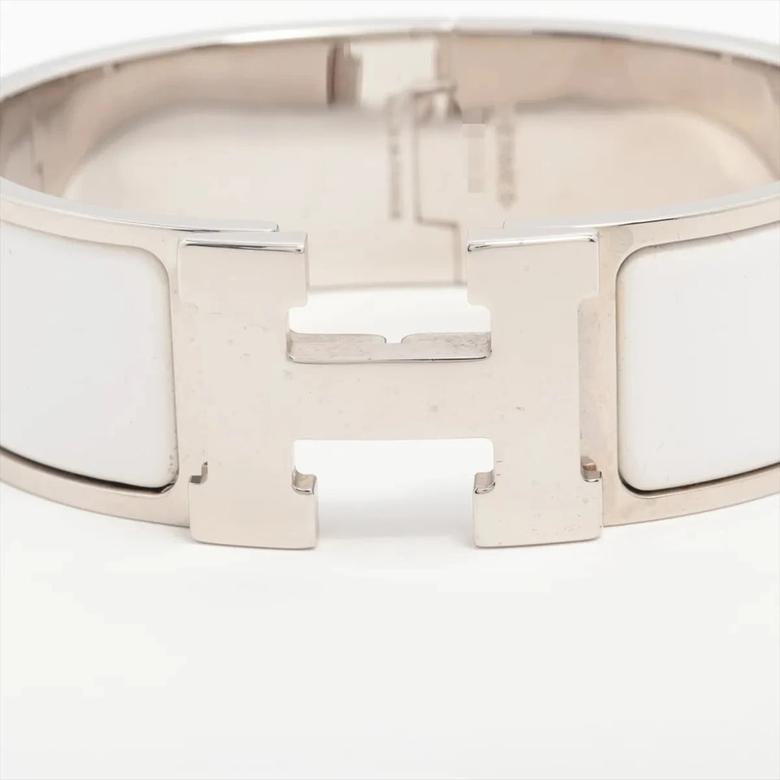 HERMES CLICK CRACK H LARGE BANGLE GP SILVER - 3