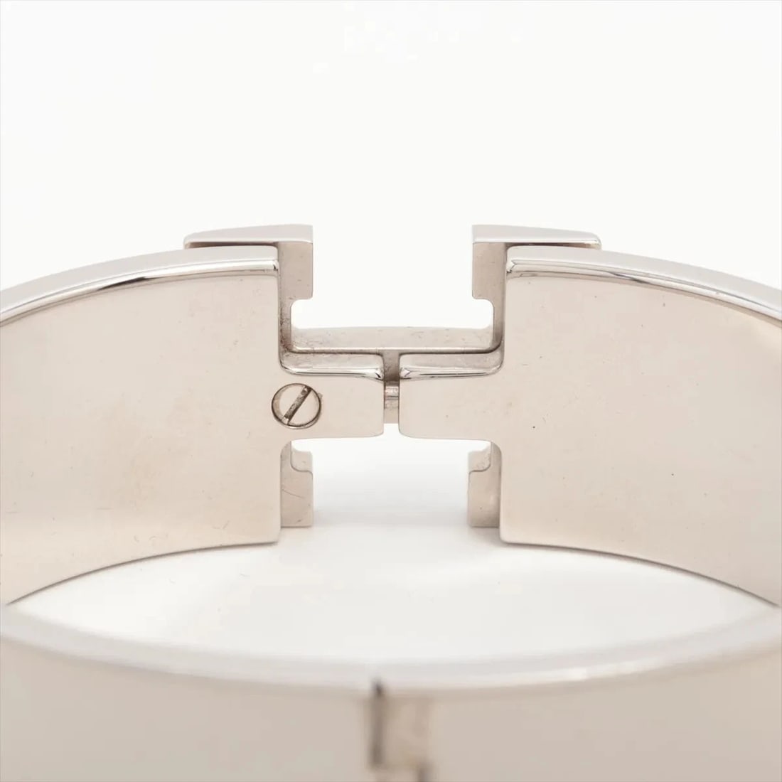 HERMES CLICK CRACK H LARGE BANGLE GP SILVER - 4