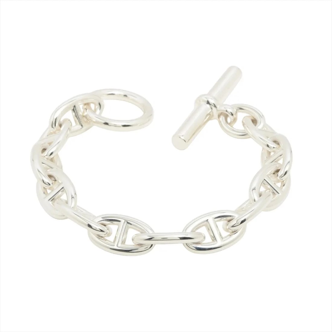 HERMES CHAINE D'ANCRE GM BRACELET: Hermes Chaine d'Ancre GM Bracelet Brand: Hermes Type/Style: Bracelet Material: 925, Color: Silver Size: Bracelet length:16 Accessories: None Accessories Notice: When purchasing pre-owned