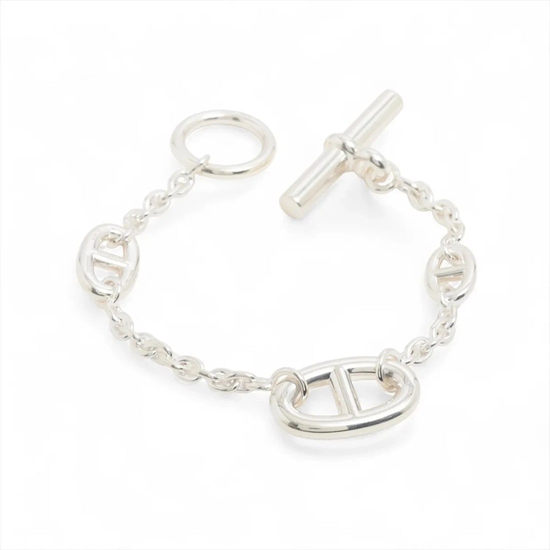 HERMES CHAINE D'ANCRE FARANDOLE BRACELET ST: Hermes Chaine d'Ancre Farandole Bracelet ST Brand: Hermes Type/Style: Bracelet Material: 925, Color: Silver Size: Bracelet length:15 Accessories: None Accessories Notice: When purchasing
