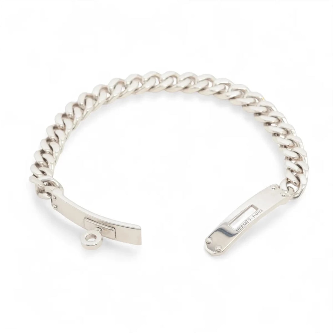 HERMES KELLY GRUMMET TPM BRACELET: Hermes Kelly Grummet TPM Bracelet Brand: Hermes Type/Style: Bracelet Material: 925, Color: Silver Size: Bracelet length:14 Accessories: None Accessories Notice: When purchasing pre-owned