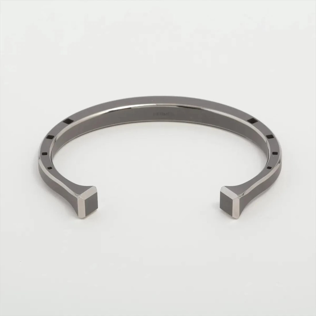 HERMES FEHRCHEVAL BANGLE TITANIUM GRAY X SILVER - 2