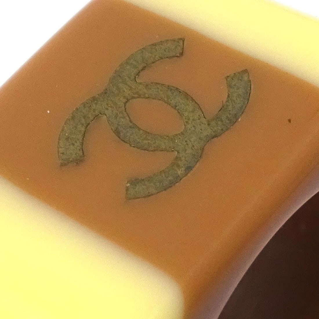 CHANEL RING ACRYLIC BROWN - 3